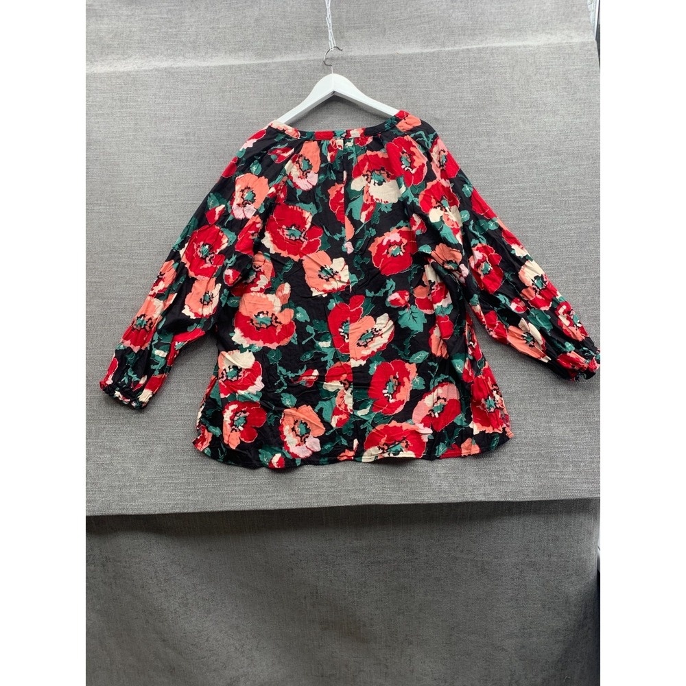 Lane Bryant Swing Notch Neck Popover Blouse Top Women 22 Multicolor Floral Print - Picture 2 of 10
